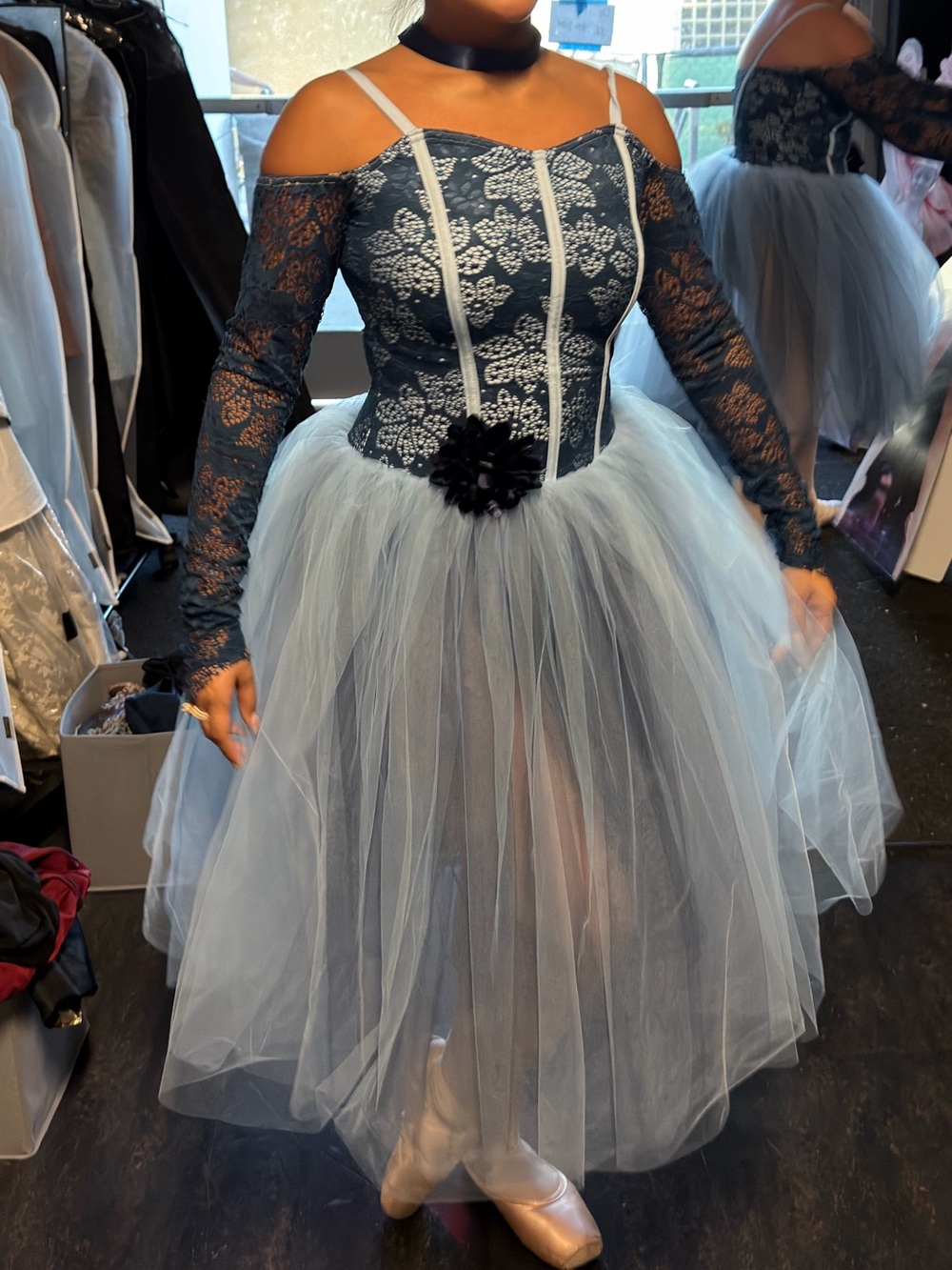 Wish Navy Lace Bodice with Light Blue Tulle Skirt Dance Costume